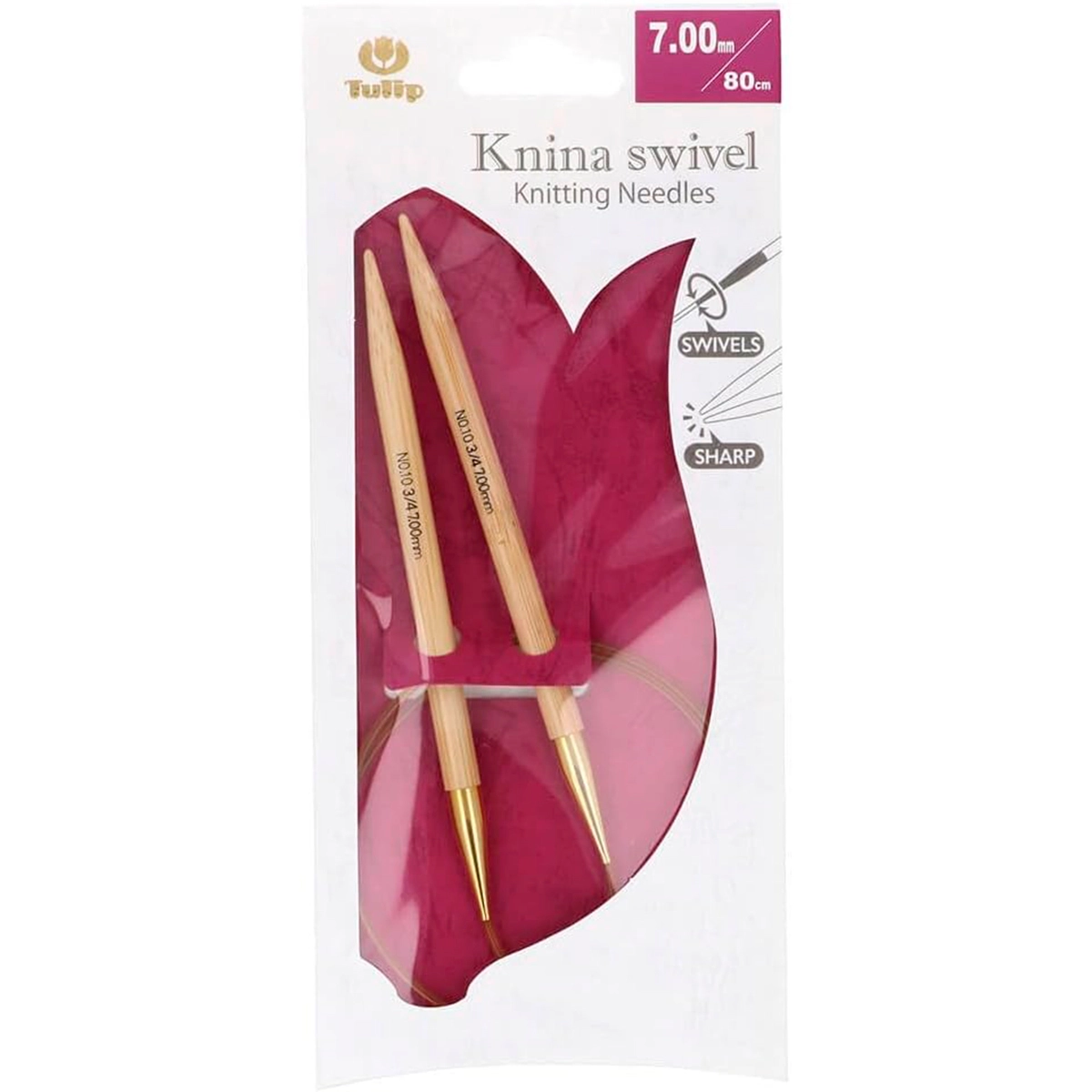Спицы круговые Tulip "Knina Swivel" 7мм/80см, бамбук, 