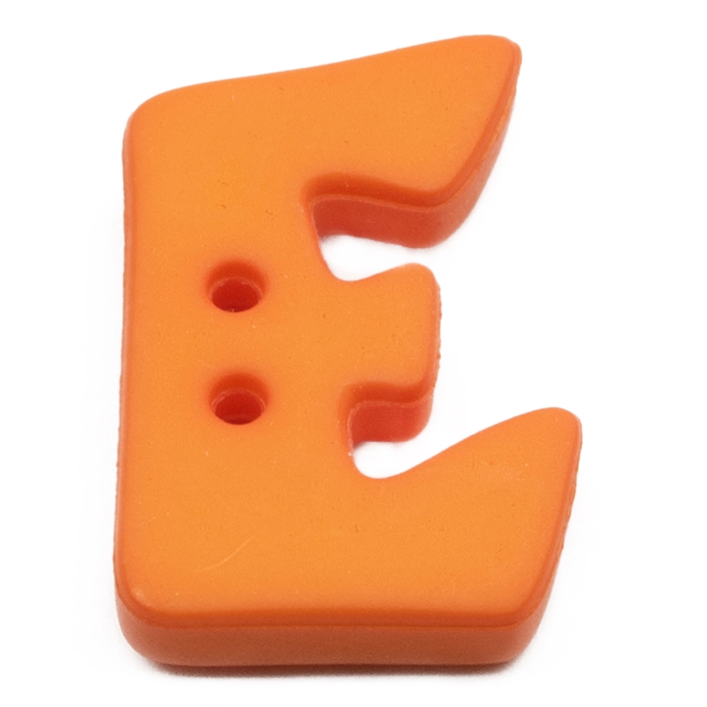 Пуговицы "Алфавит" 18мм "E" оранжевый