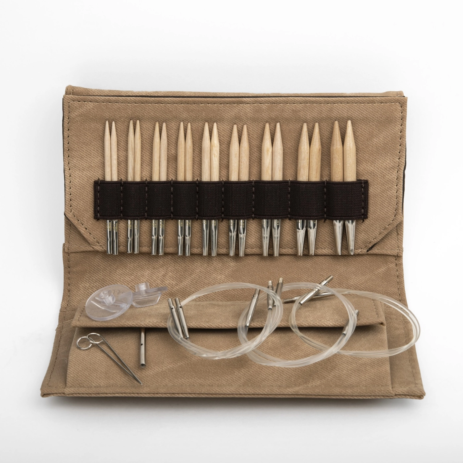 Набор разъемных спиц LYKKE, дерево, длина 7 см, цвет Natural Tan Denim