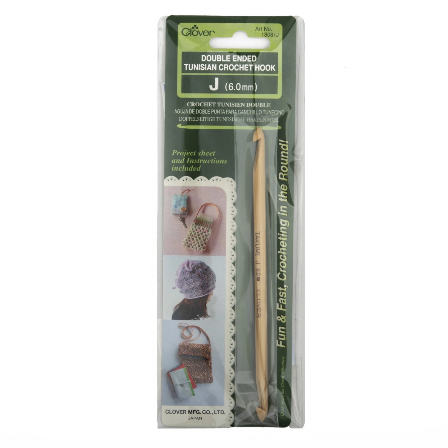 Крючок Clover двойной тунисский № 6.0 1308/J