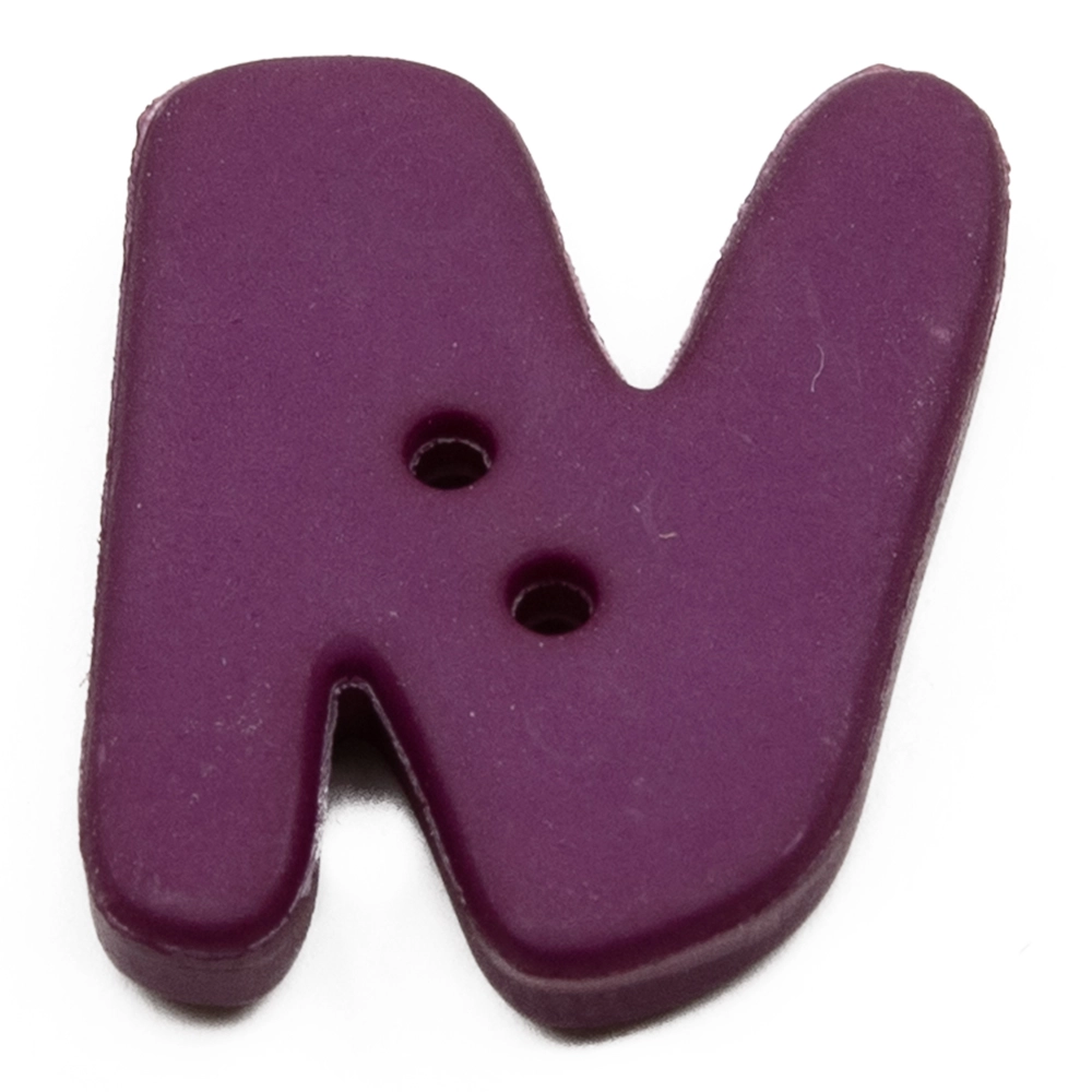 Пуговицы "Алфавит" 18мм "N" фиолетовый