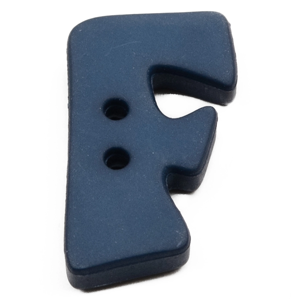 Пуговицы "Алфавит" 18мм "F" синий