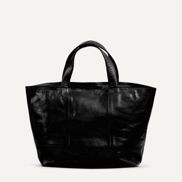 Сумка мини-шопер Hiba Black натуральная кожа 