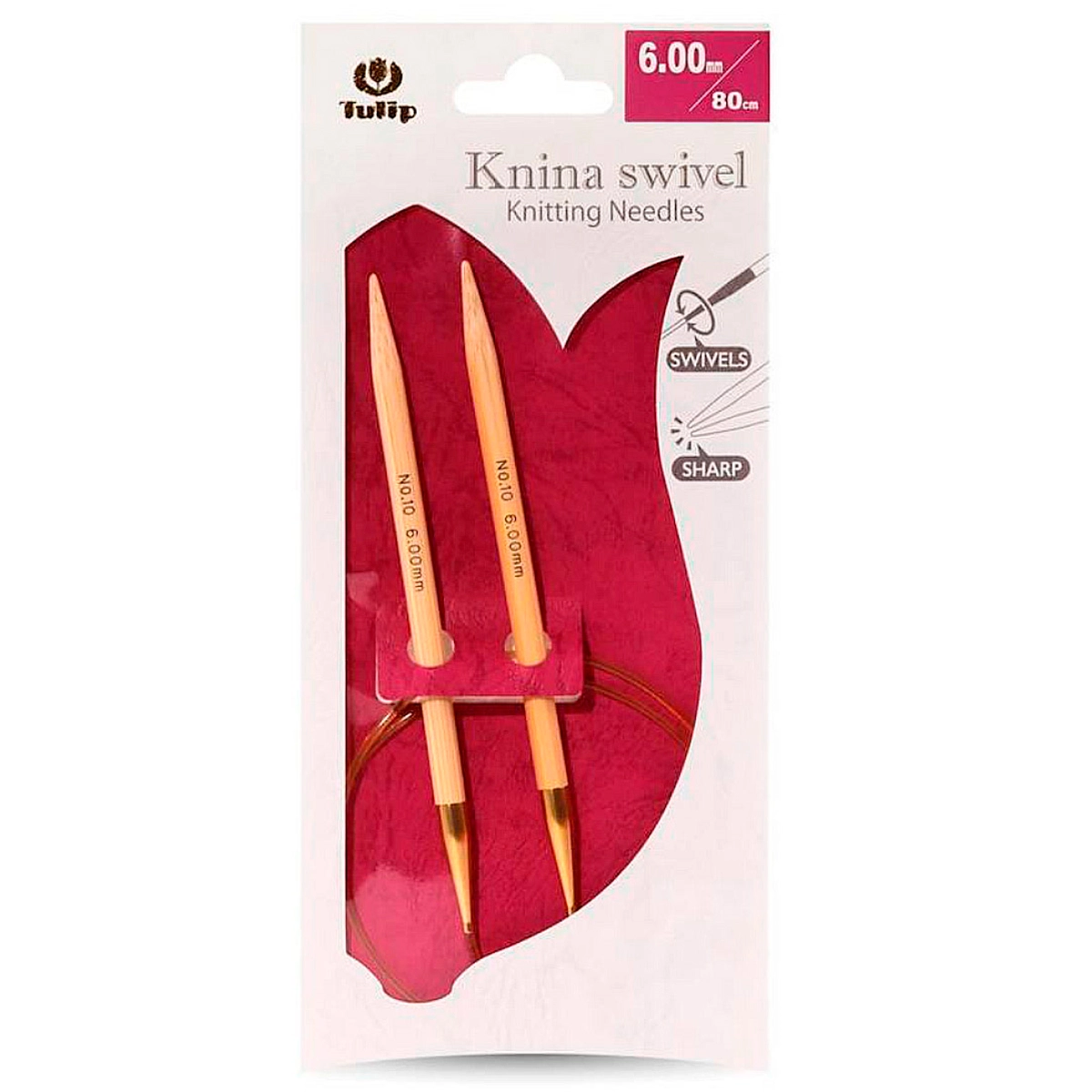 Спицы круговые Tulip "Knina Swivel" 6мм/80см, бамбук, 