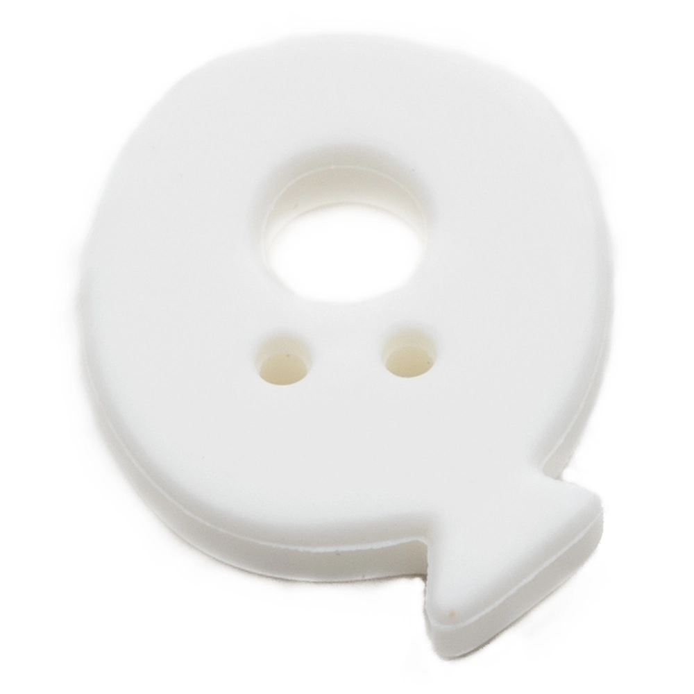 Пуговицы "Алфавит" 18мм "Q" белый