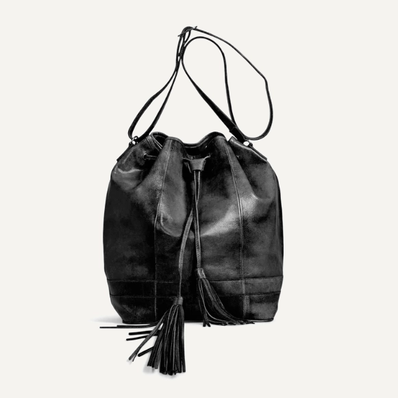 Сумка для пряжи Marina Black натуральная кожа 