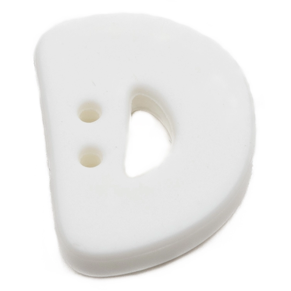 Пуговицы "Алфавит" 18мм "D" белый