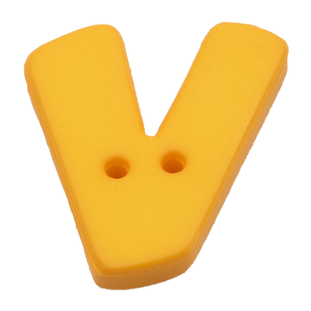 Пуговицы "Алфавит" 18мм "V" желтый