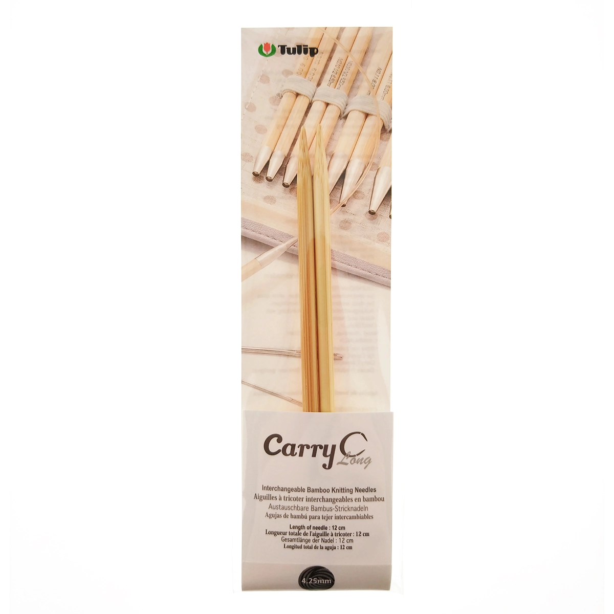 Спицы съемные "CarryC Long"  4,25мм/12см, бамбук