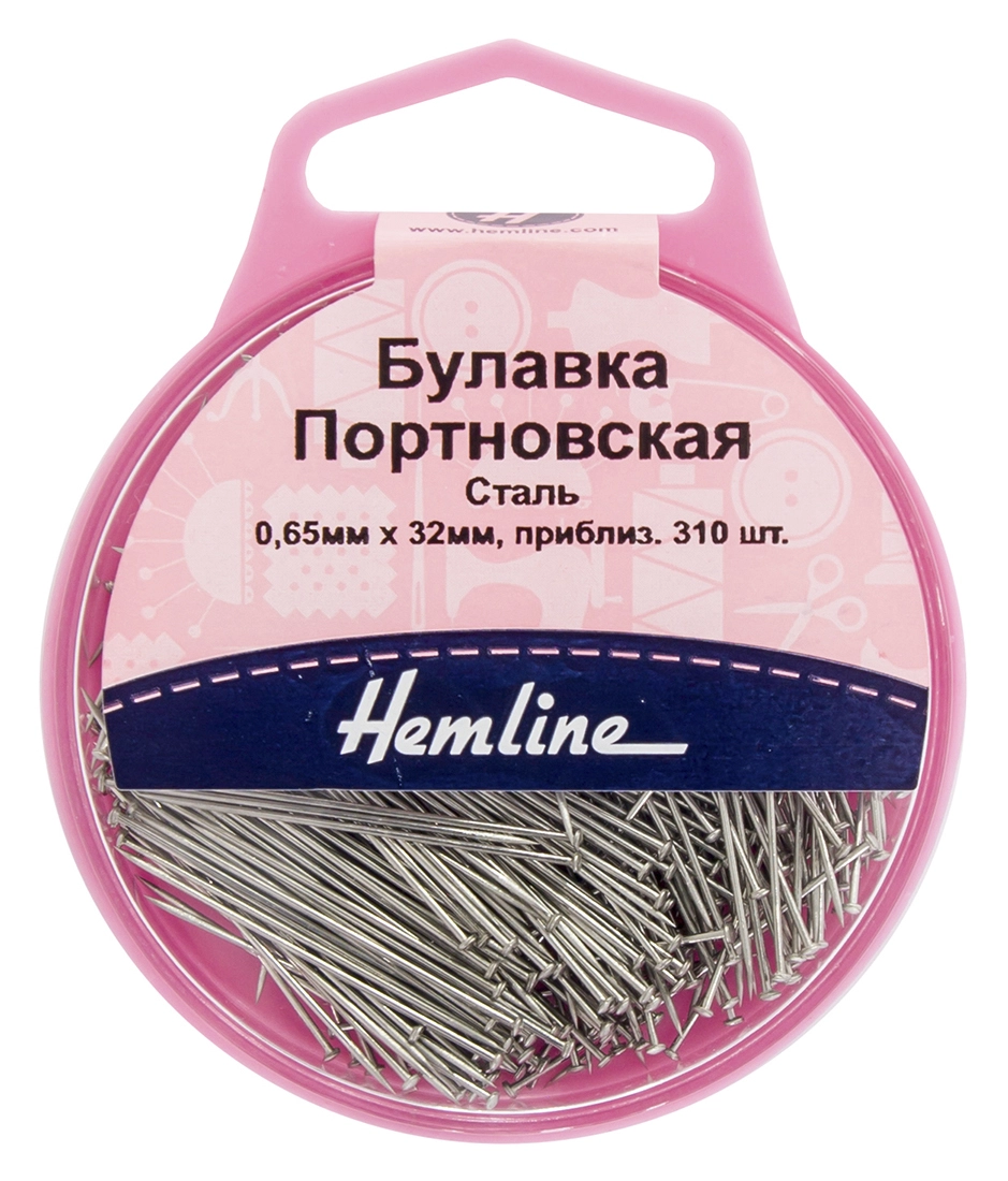 Булавки-гвоздики Hemline портновские, 33 мм, около 310 шт 716