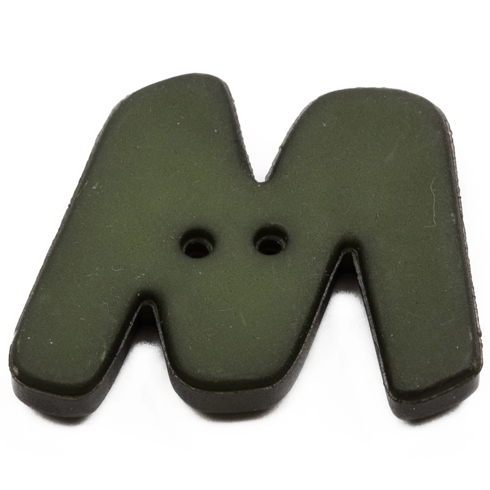 Пуговицы "Алфавит" 18мм "M/W" зеленый