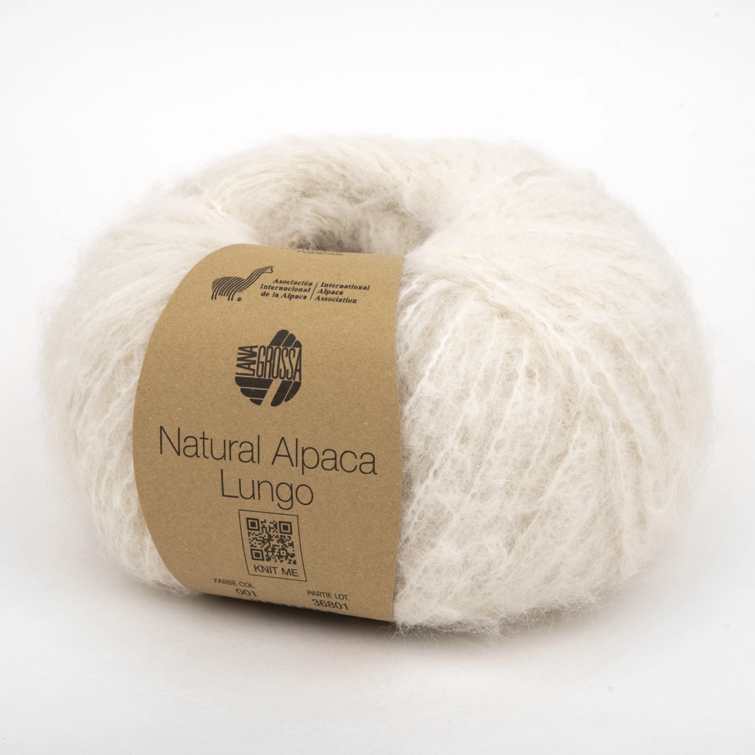 Пряжа Lana Grossa NATURAL ALPACA LUNGO 001