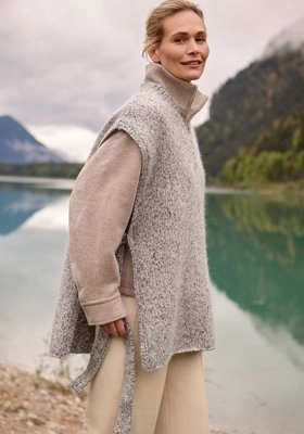 Описание пуловер без рукавов COOL MERINO print / SILKHAIR (CLASSICI No.21, модель № 13)