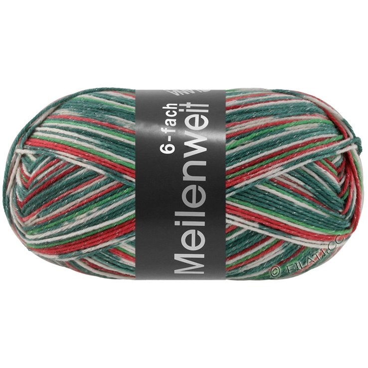 Пряжа Lana Grossa Meilenweit 6-PLY 150 MERINO CHRISTMAS Lurex 150г 626