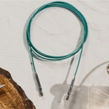 Тросик для съемных спиц, длина 35(готовая длина со спицами 60см, пластик,бирюза Knit Pro 36613