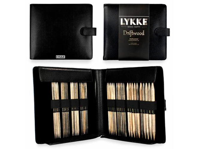 Набор чулочных спиц LYKKE, дерево Driftwood, длина 15 см, размеры 4.00-9.00мм, цвет Black
