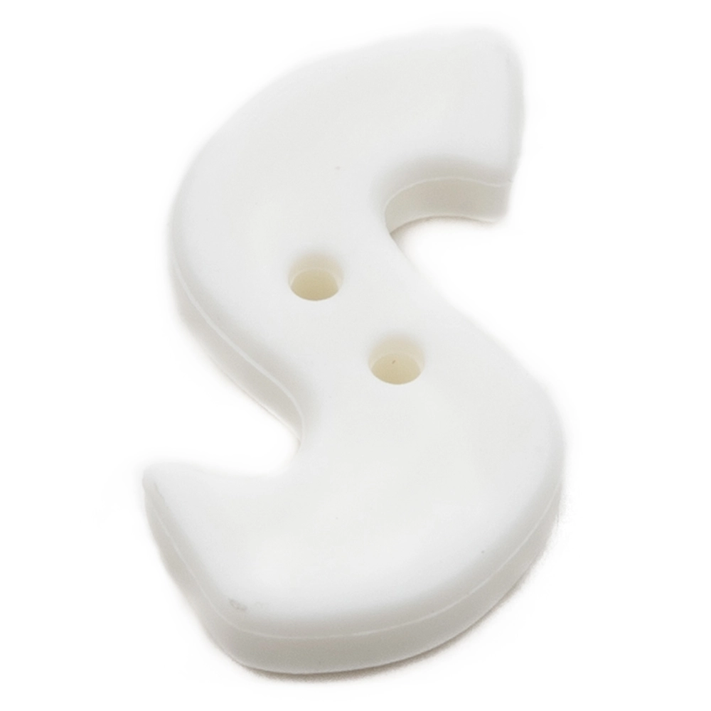 Пуговицы "Алфавит" 18мм "S" белый