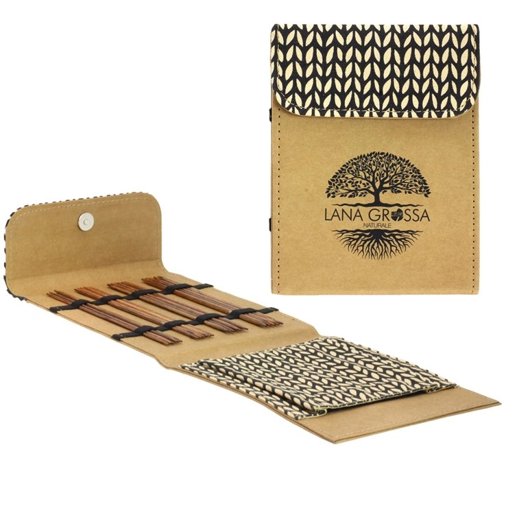 Набор чулочных спиц 15см LG (дерево, Naturale, замша), цвет бежевый