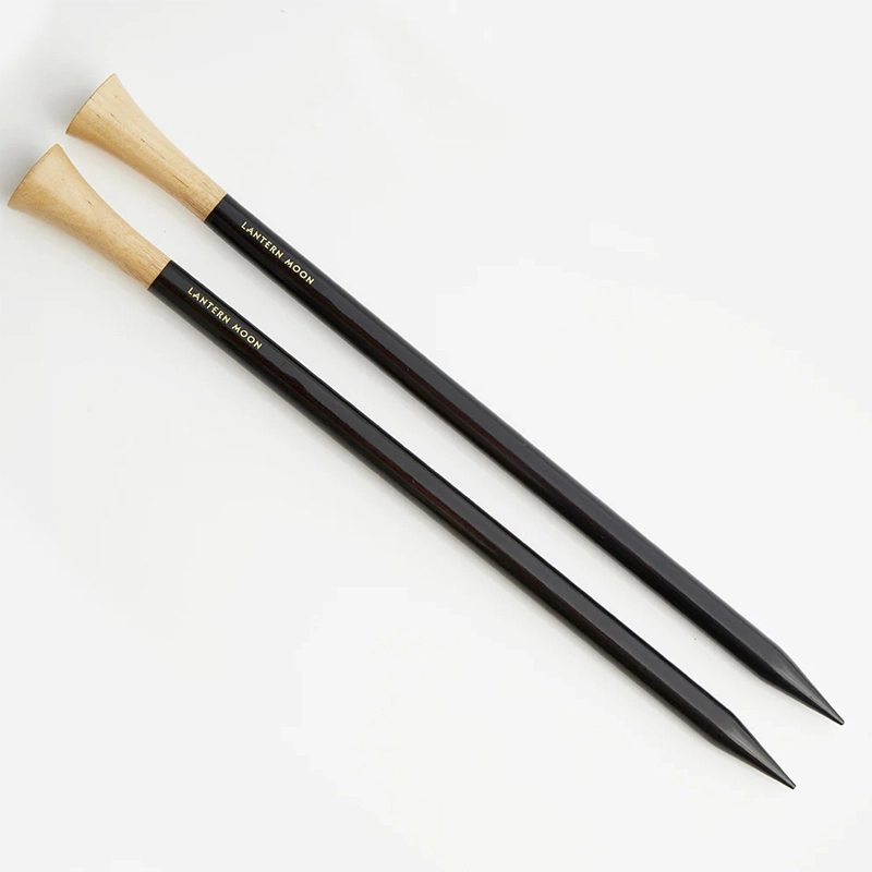 Спицы прямые "Lantern Moon" 4,5 мм/25см, эбеновое дерево, черный, 2шт в упаковке
