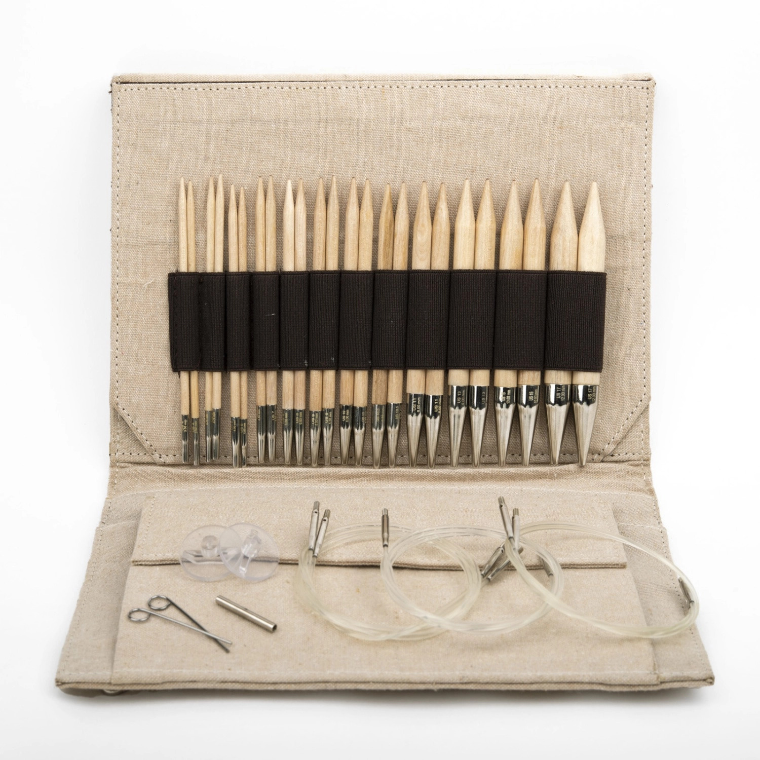 Набор разъемных спиц LYKKE, дерево, длина 11.5 см, цвет Natural Beige Jute