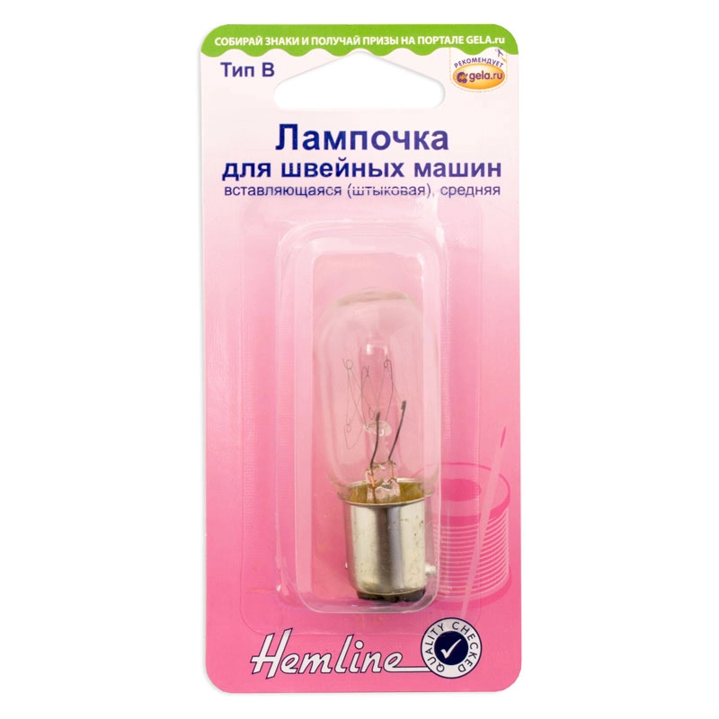 Лампочка для швейных машин, вставляющаяся (штыковая), средняя 130.M   