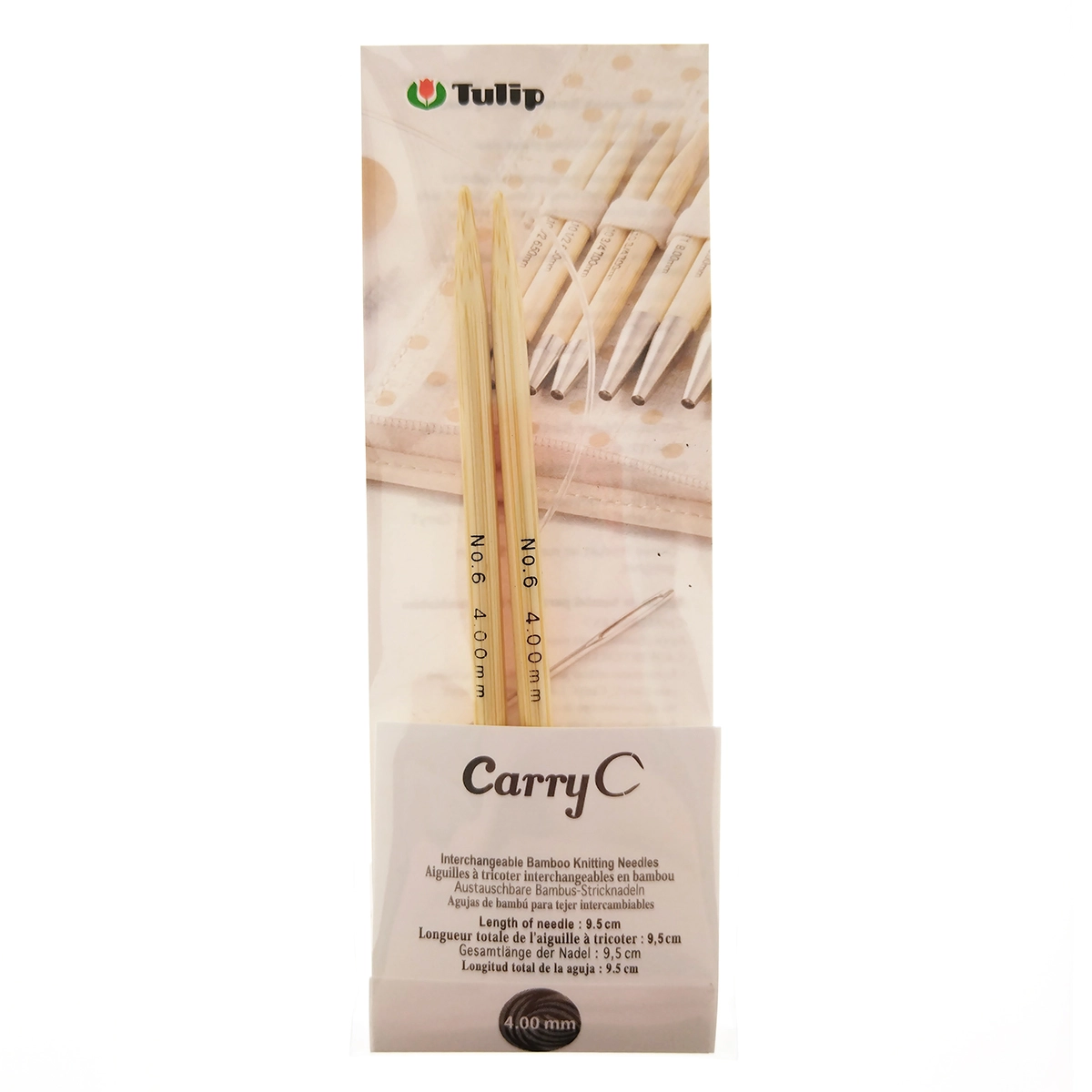 Спицы съемные CarryC 4мм/9,5см, бамбук