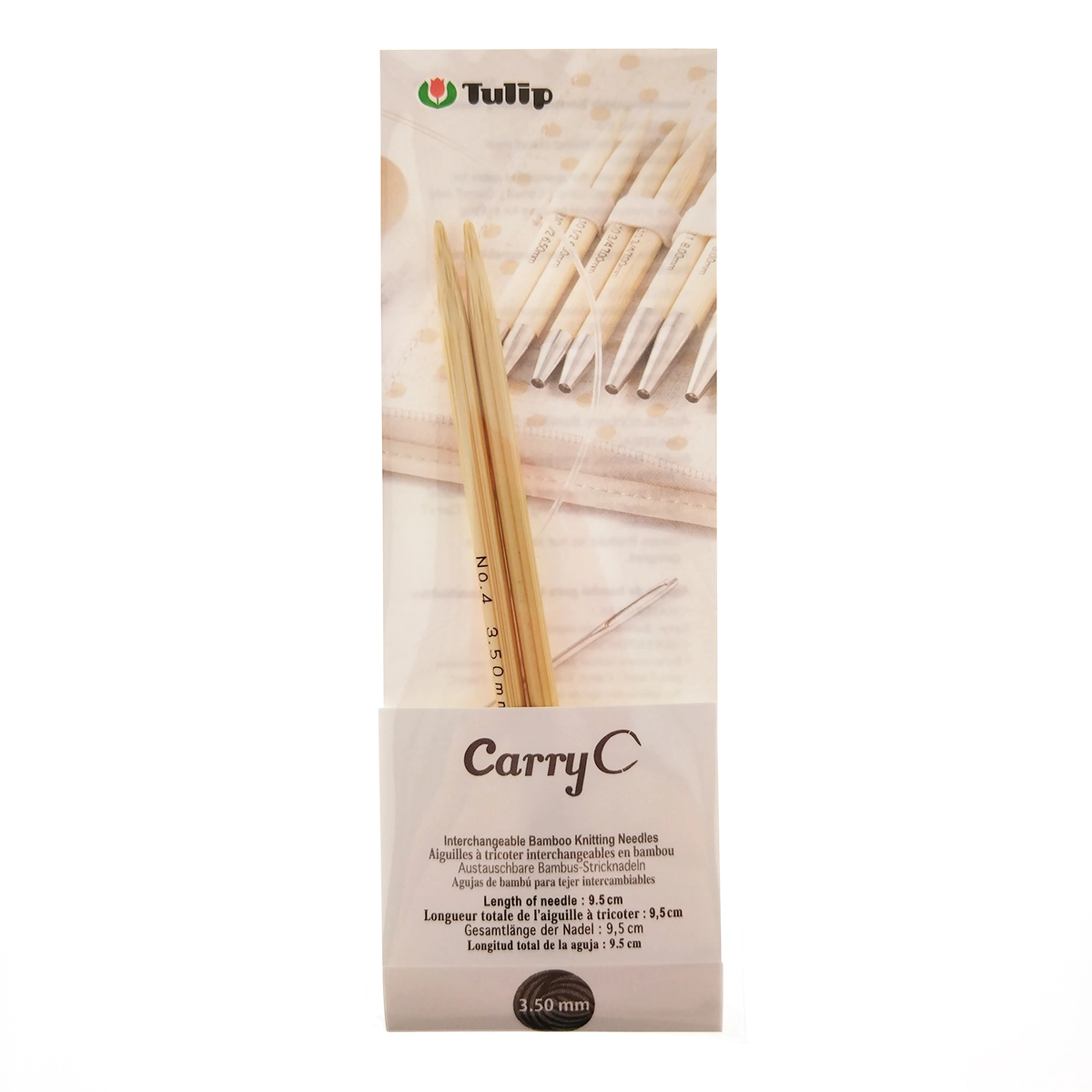 Спицы съемные CarryC 3,5мм/9,5см, бамбук