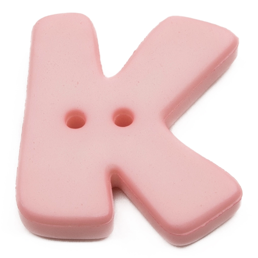 Пуговицы "Алфавит" 18мм "K" розовый неон