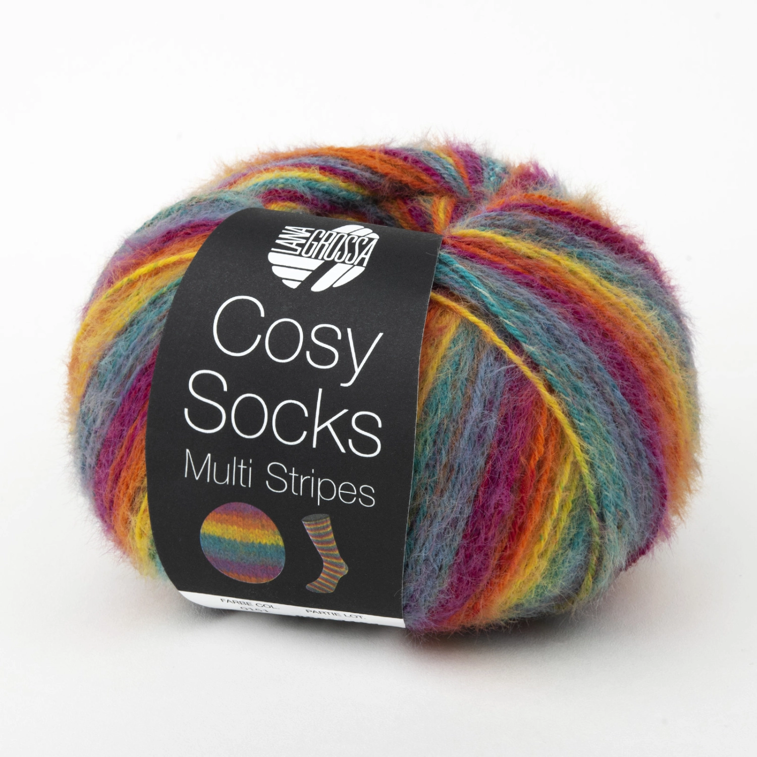 Пряжа Lana Grossa MEILENWEIT 100 COSY SOCKS Multi Stripes 151