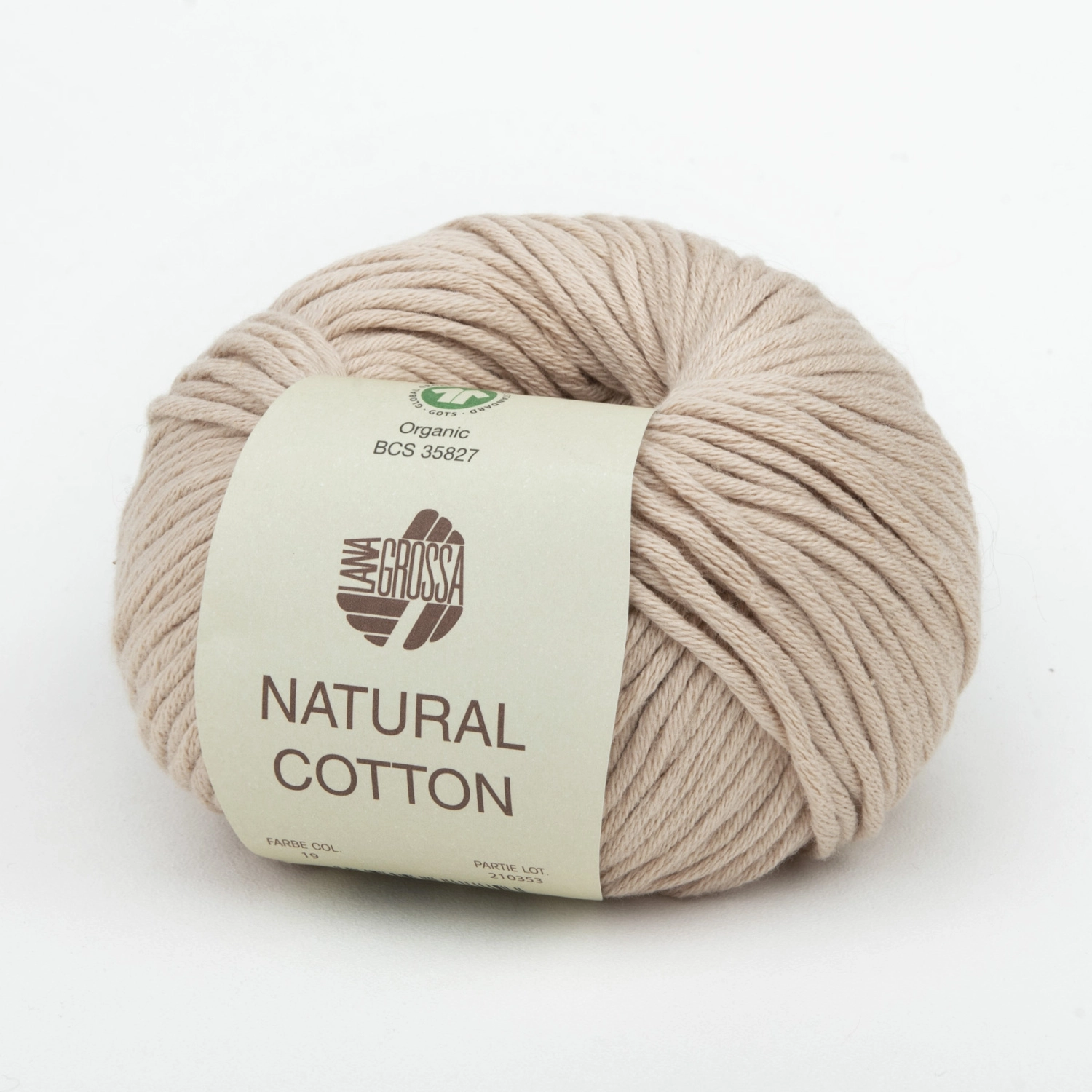 Пряжа Lana Grossa NATURAL COTTON (Gots) 50г 019