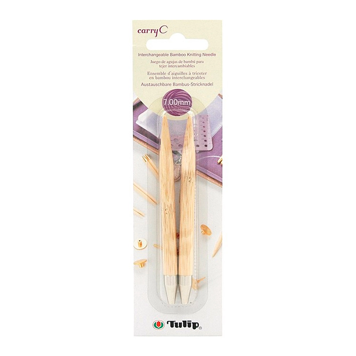Спицы съемные CarryC 7мм/9,5см, бамбук