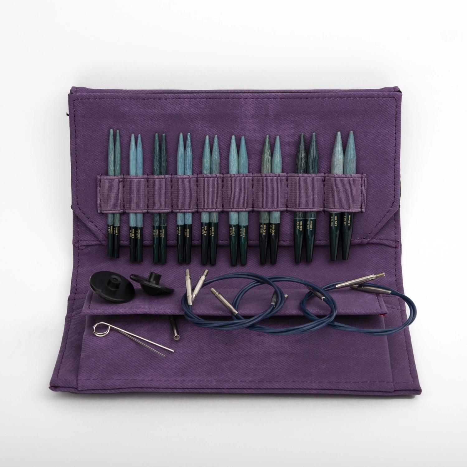 Набор разъемных спиц LYKKE, дерево, длина 7 см, цвет Indigo Violet