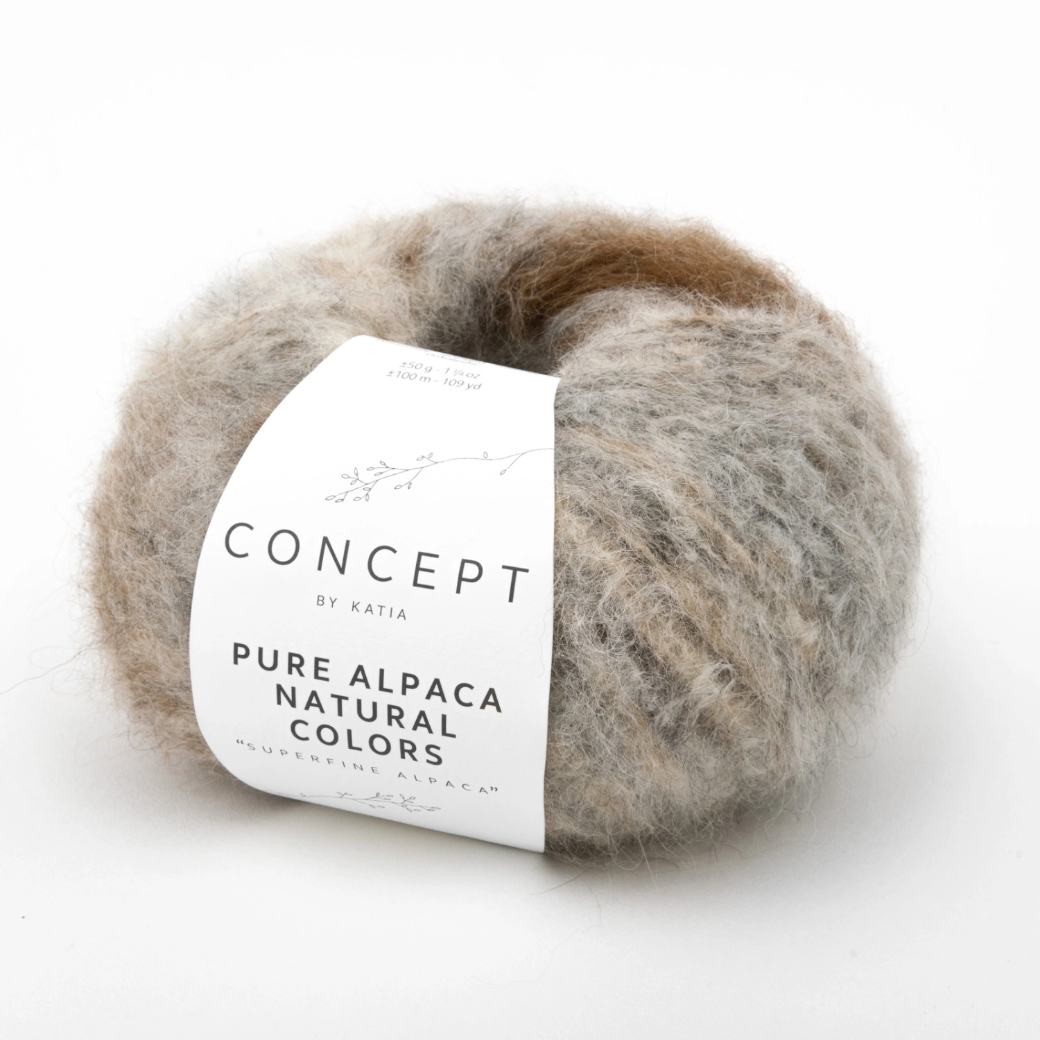 Пряжа Katia PURE ALPACA NATURAL COLORS 50г 103