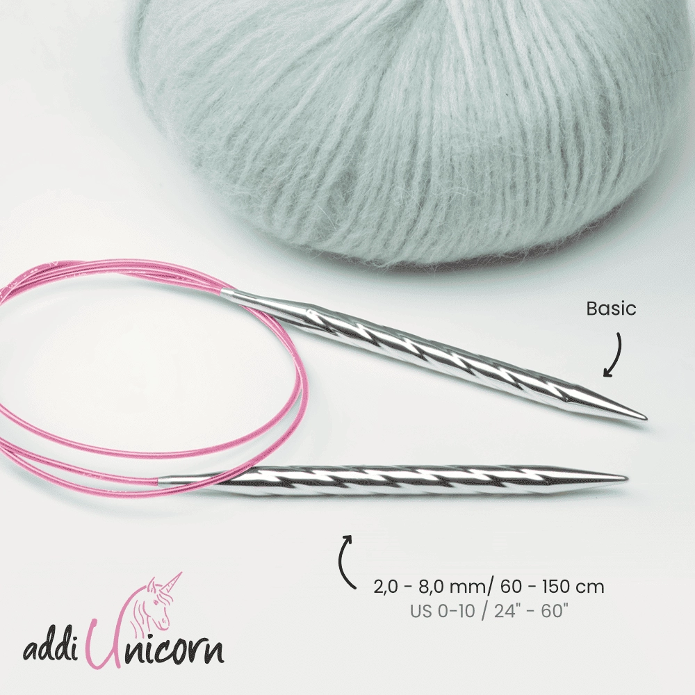 Спицы металлические круговые addiUnicorn, №3.25, 100 см.115-7