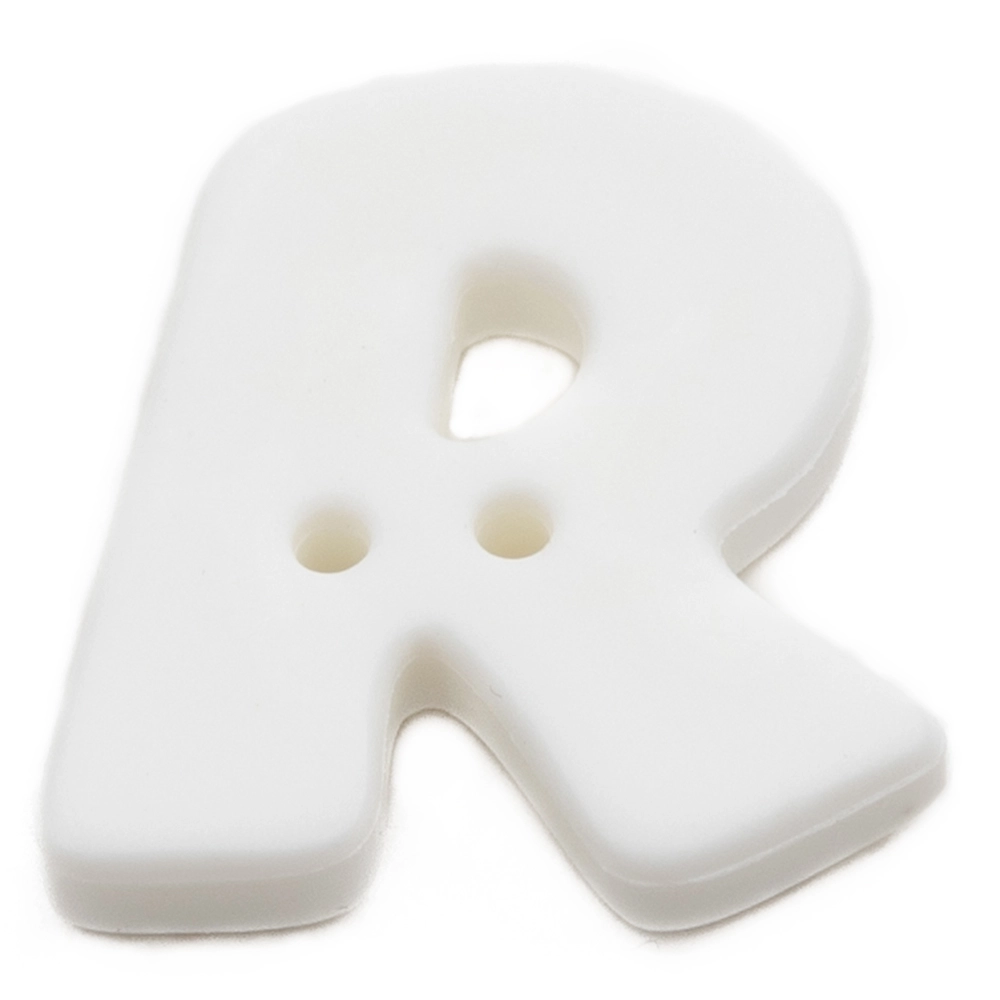 Пуговицы "Алфавит" 18мм "R" белый