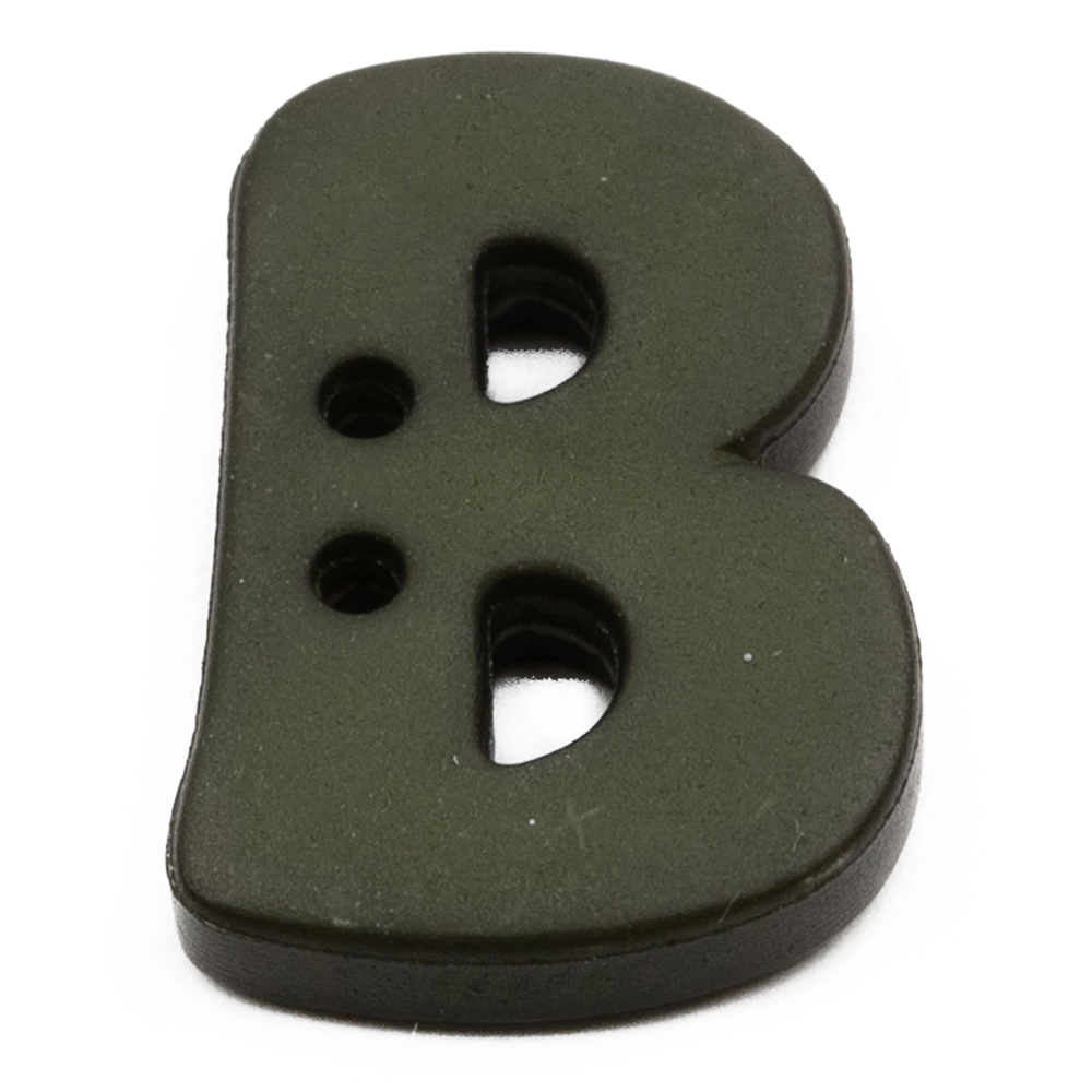 Пуговицы "Алфавит" 18мм "B" зеленый