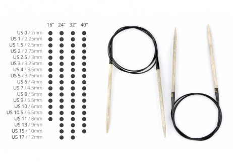 Спицы круговые LYKKE, дерево Driftwood,леска 40 см, № 2.00