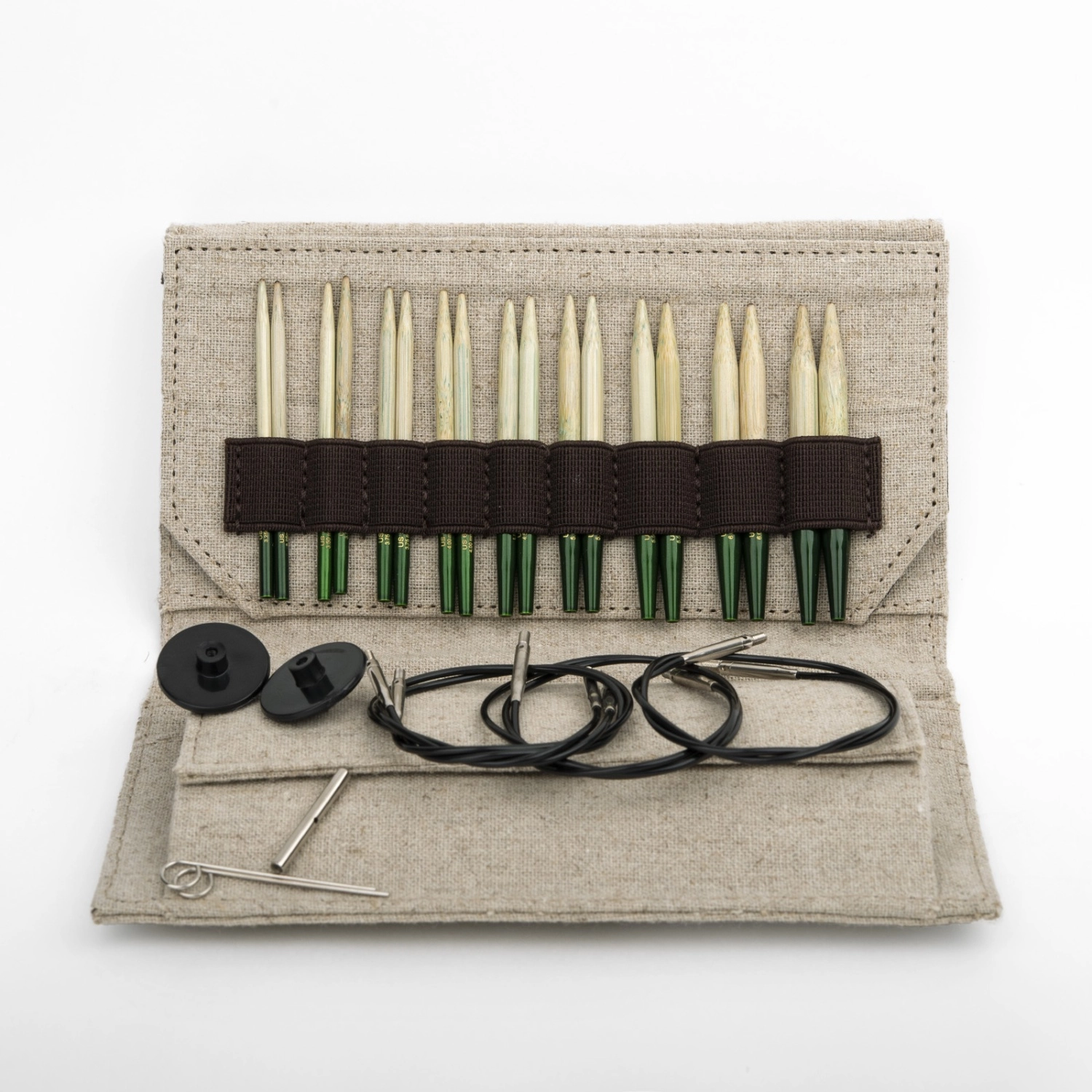 Набор разъемных спиц LYKKE, бамбук Grove, длина 7 см, цвет Beige Jute Canvas
