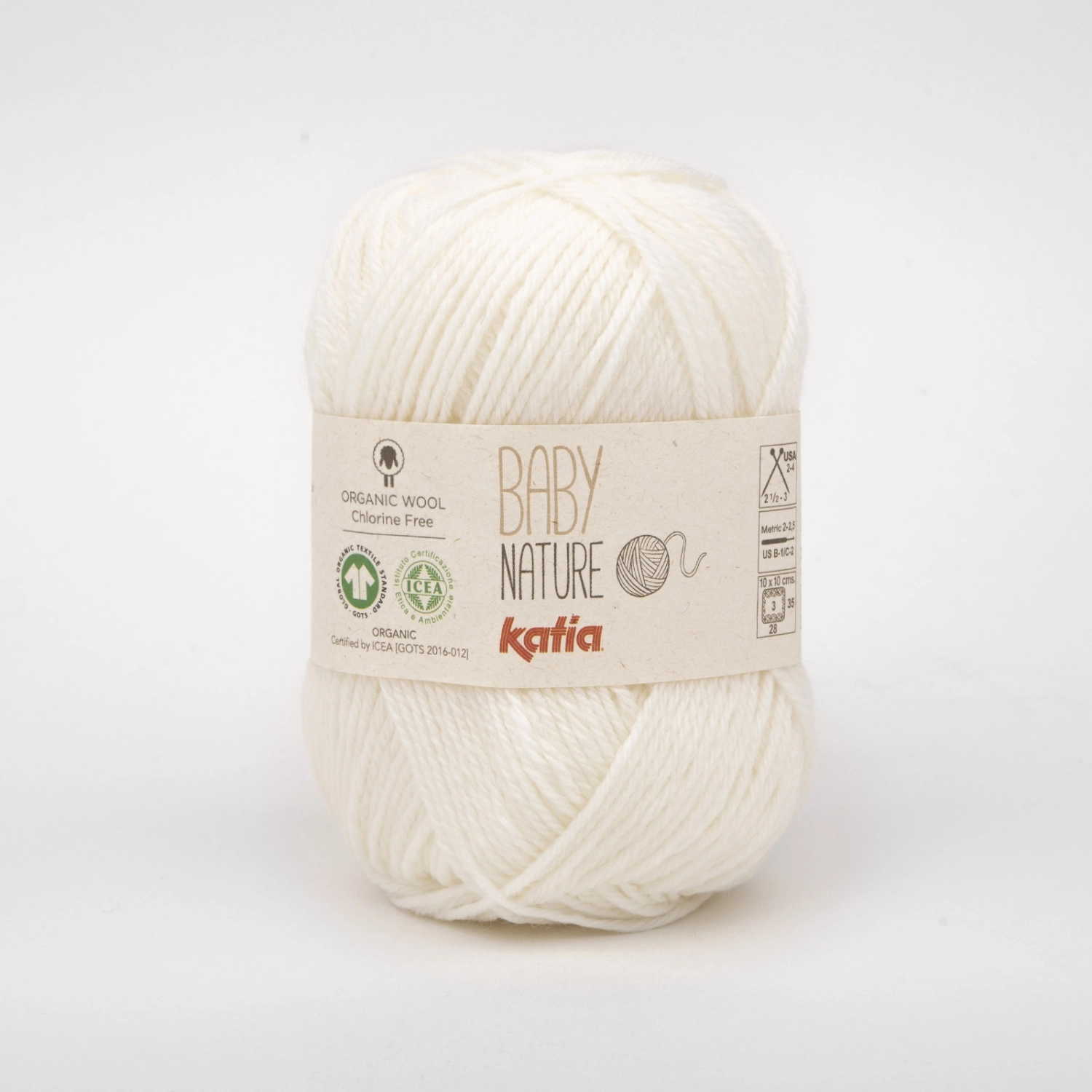 Пряжа Katia Baby Nature 25г 0100