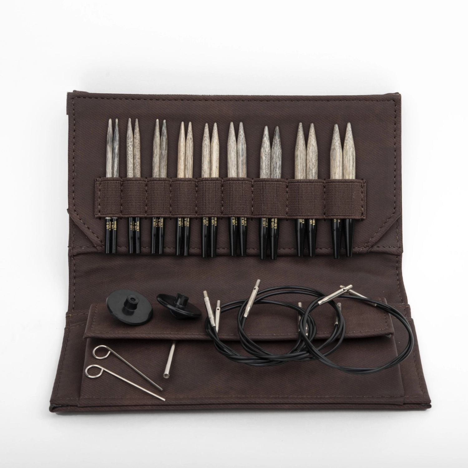 Набор разъемных спиц LYKKE, дерево, длина 7 см, цвет Driftwood Cacao