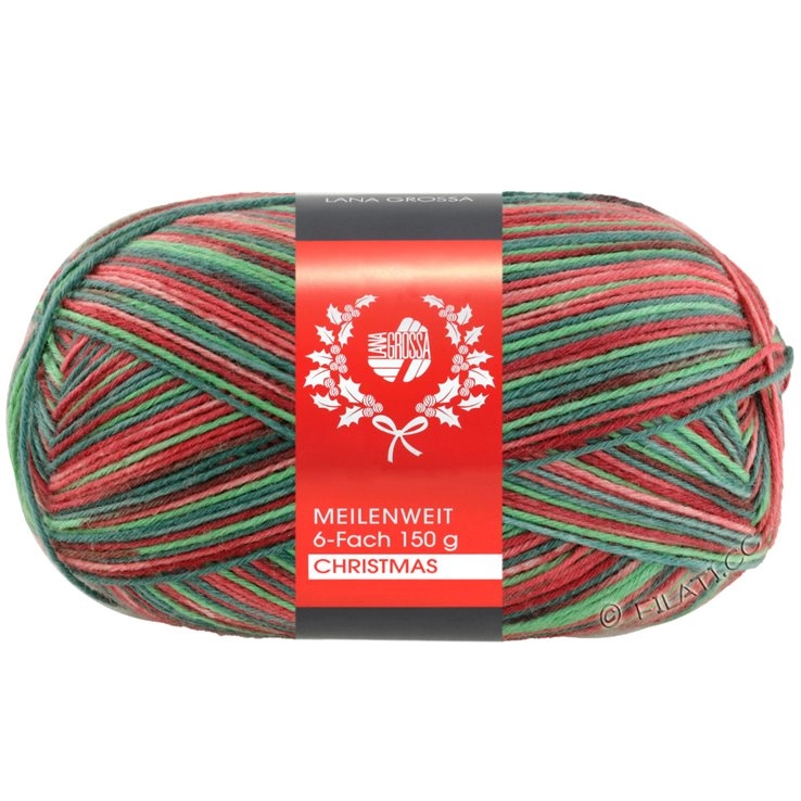 Пряжа Lana Grossa Meilenweit 6-PLY 150 MERINO CHRISTMAS 150г 621