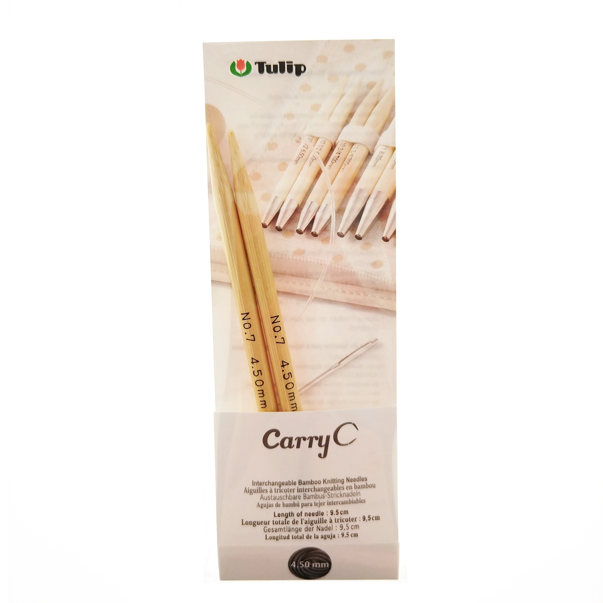 Спицы съемные CarryC 4,5мм/9,5см, бамбук