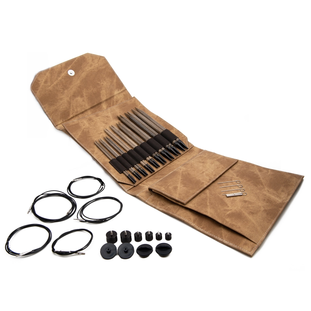 Набор разъемных спиц  Long LYKKE, дерево длина 14-16.5-19 см, цвет Umber