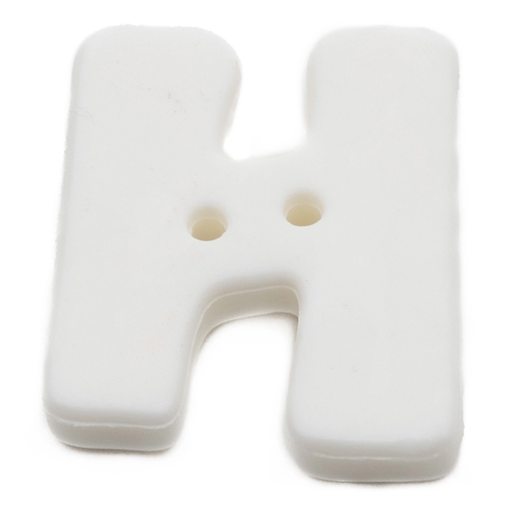 Пуговицы "Алфавит" 18мм "H" белый