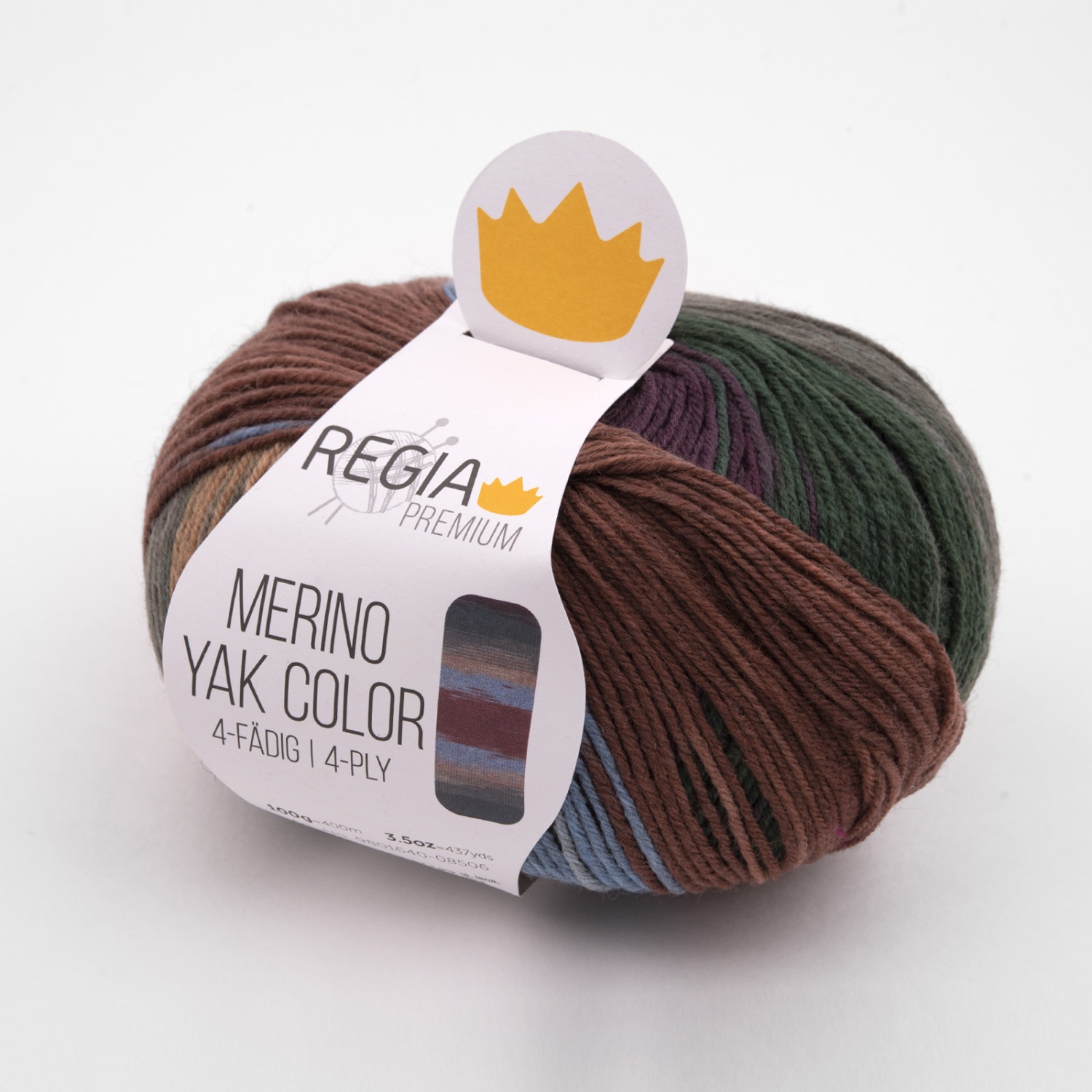 Regia PREMIUM MERINO YAK COLOR Garn – 4-fach, Farbe 08511 Jadegrau | 58% Merino, 28% Polyamid, 14% Yak | Lauflänge Ca. 400 M / 100 G
